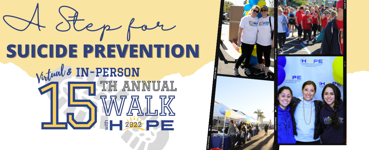 Virtual & In-Person 15th Annual Walk With Hope:  A Step for Suicide Prevention